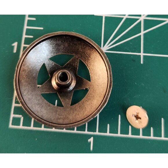 Western Star Conchos Set Silver Tone Screw Back 1 Inch Leather Craft Supply - Picture 4 of 5